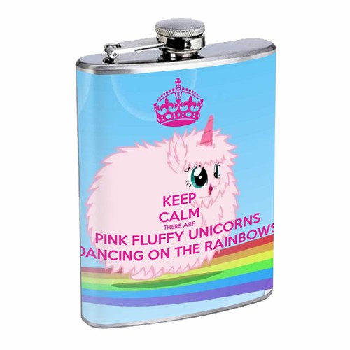 Unicorns D8 Flask 8oz Stainless Steel Hip Drinking Whiskey Mythical