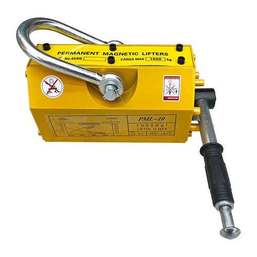 1 PC 1000KG Steel Magnetic Lifter Heavy Duty Crane Hoist Lifting Magnet Yellow - Picture 7 of 14
