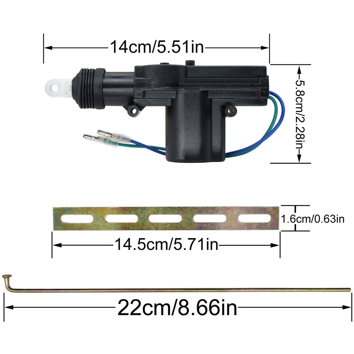 Universal 12V Car Center Lock Magnetic Actuator Door Motor (2-Wire)