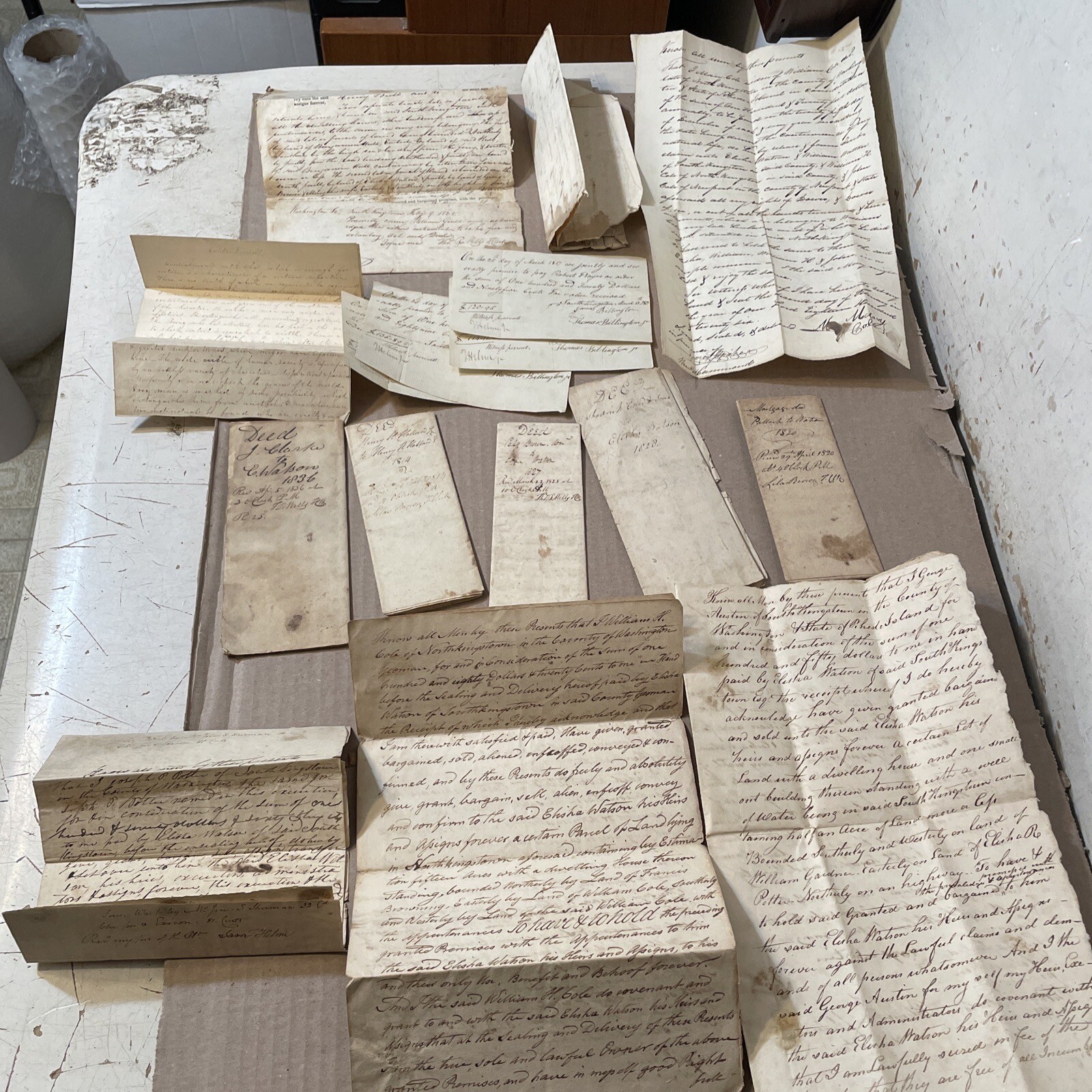 Large Lot 1820’s North South Kingstown Rhode Island Land Deeds Ephemera E Watson eBay