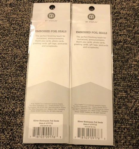 M By Staples Embossed Silver Teardrop Foil Envelope Seals, 2 Packages, 40 Count - Picture 6 of 6