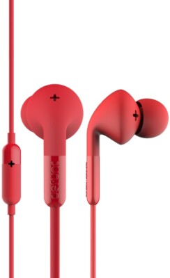 Defunc + Music 3.5mm in-ear Headphones w/ Mic & Remote - Red