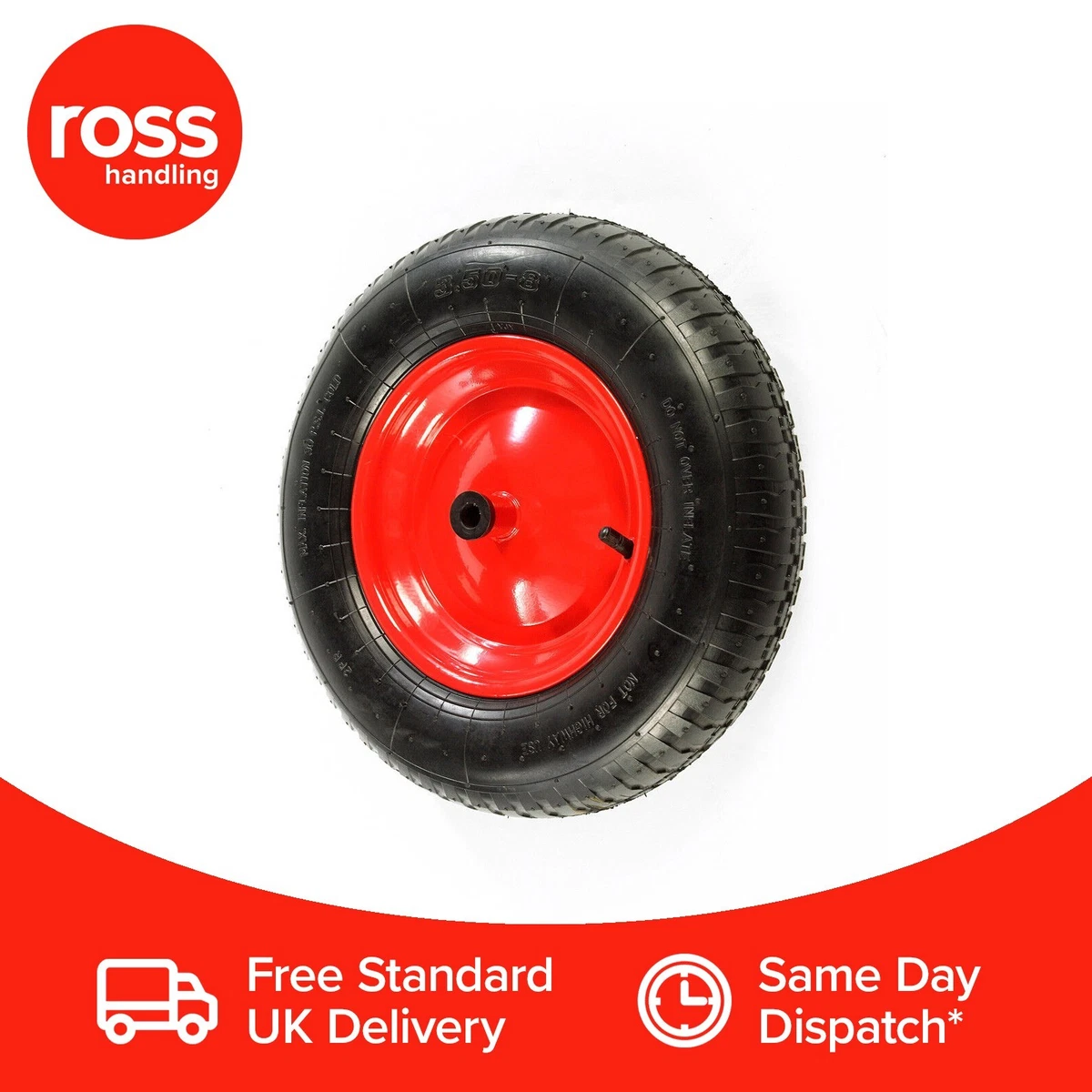 350mm Chillington Replacement Wheelbarrow Wheel Metal Centre and 14mm Plain Bore