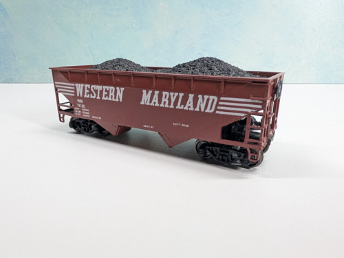 Tolva a escala HO Athearn con carga de carbón Western Maryland #19150 ruedas de metal LEER | Condition: Used