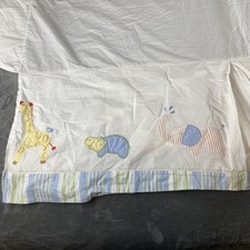 Pottery Barn Kids Crib/ Toddler Bed Dust Ruffle Bed Skirt Safari Animals Pastel