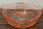 Beautiful Vintage Pink Depression Glass Etched Starburst 5" Round Condiment Dish