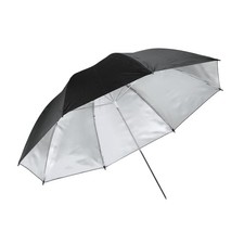 43 Inch Dia Photography Umbrella Lighting with Silver Inner, Black