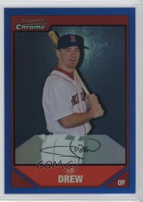 2007 Bowman Chrome Blue Refractor 64/150 JD Drew #168 0f6