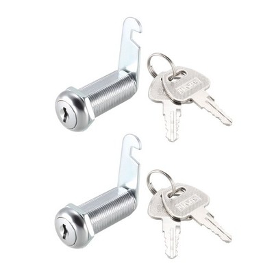 2pcs Cam Locks 40mm Cylinder Length Fit Max 1-3/8-inch Panel Keyed Different