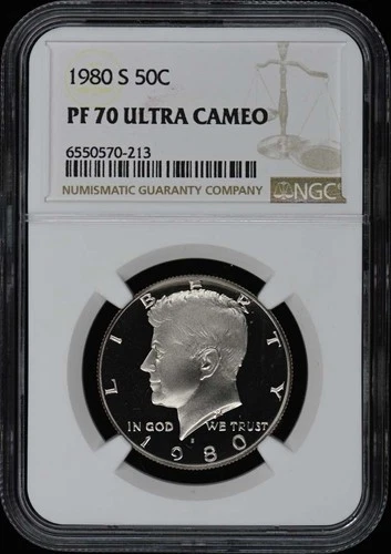 1980 S Kennedy Half Dollar 50C NGC PR70DCAM