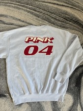 New Victoria  s Secret Pink Sweatshirt XL Light Blue Varsity Logo Top NWT