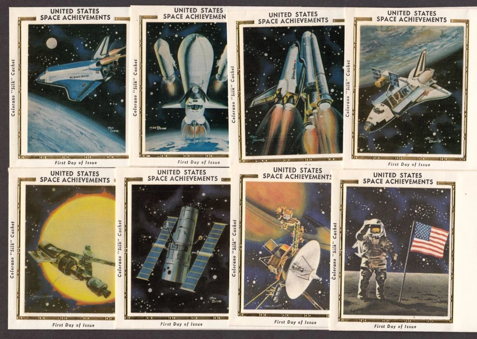 1981 Space Achievement Sc 1912 to 1919 FDCs set of 8 covers Colorano silk cachet - Image 2 of 2