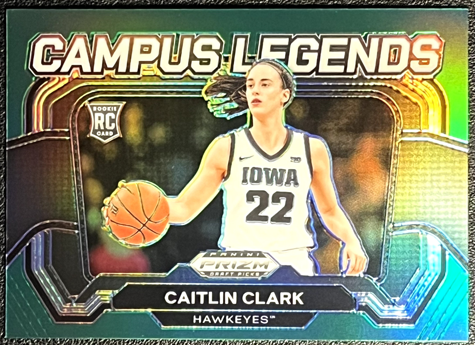 2024 Prizm Draft Picks: Caitlin Clark Campus Legends Rookie Insert (Green) No. 5