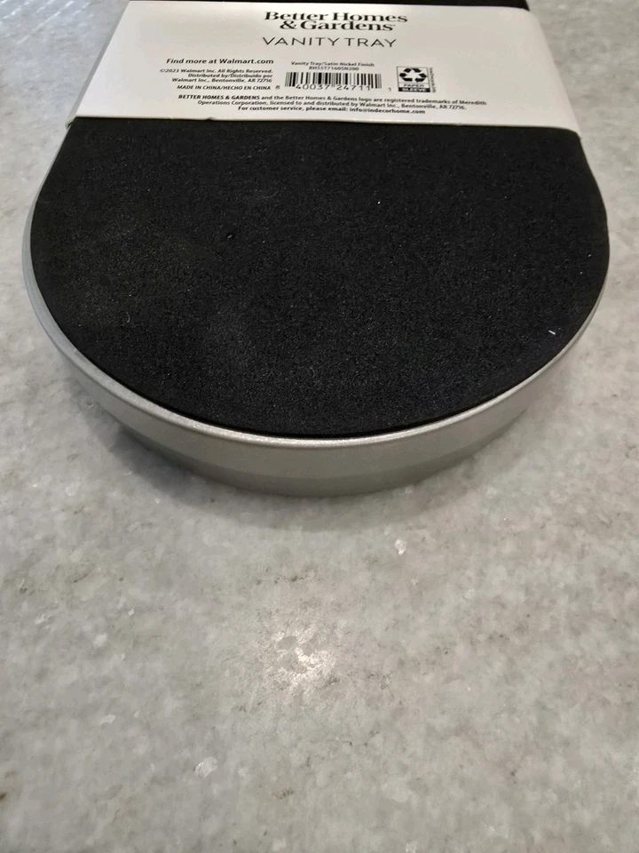 Better Homes & Gardens Satin Nickel Metal Accessory Tray 9in*4.7in Vanity Tray 3 - Image 4 of 4