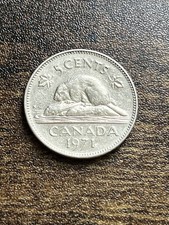 1971 Canada 5 Five Cents Elizabeth II Beautiful Actual Coin TC8740*