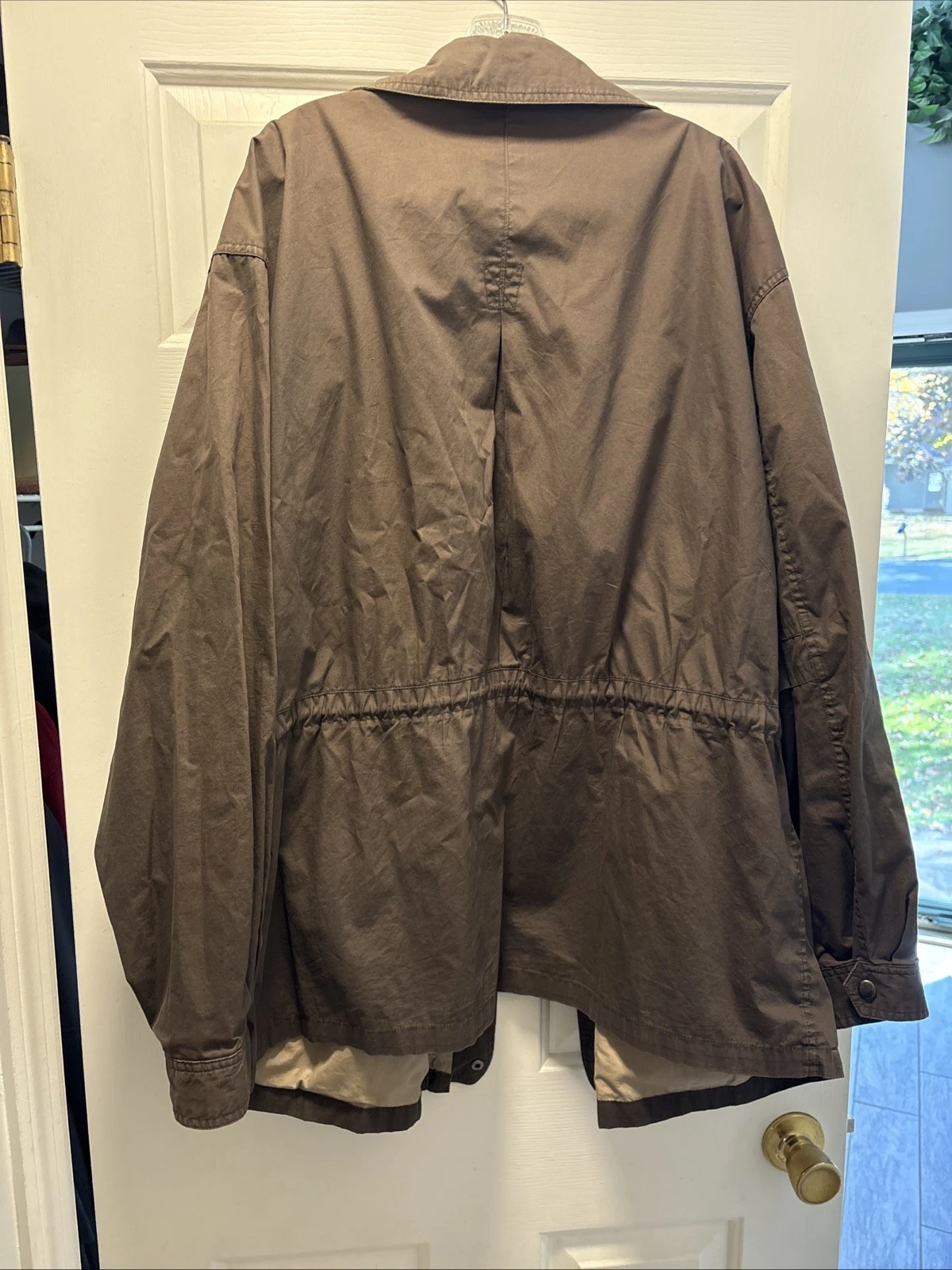 Vintage Men’s Burberry Jacket, Brown Shell Tan Interior Drawstring Waste Size XL image 4