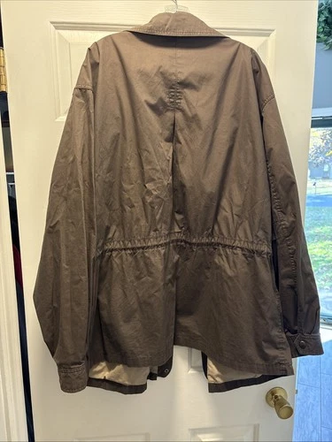 Vintage Men’s Burberry Jacket, Brown Shell Tan Interior Drawstring Waste Size XL image 4