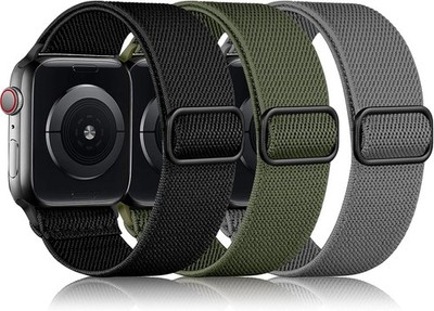 3 Pack Stretchy Nylon Strap Compatible with Apple Watch Series 11 49mm