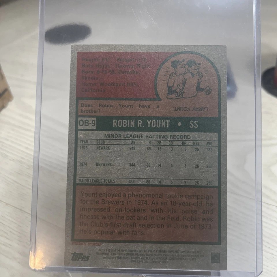 Béisbol Topps Heritage High Number 1975 de gran tamaño #OB-9 2024 Robin Yount Foto 2 de 2