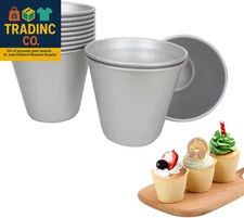 Large Popover Pans 12 PCS, Individual Aluminium round Muffin Molds, Pudding Cup,