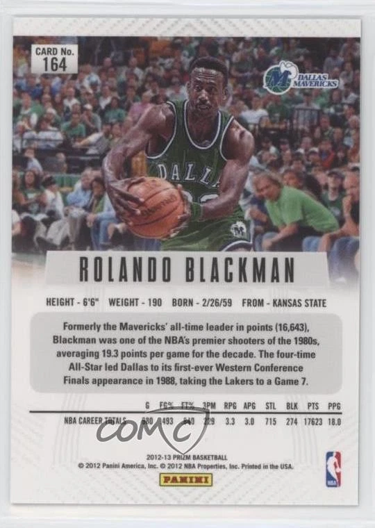 2012-13 Panini Prizm Silver Prizm Rolando Blackman #164 - Image 2 of 2