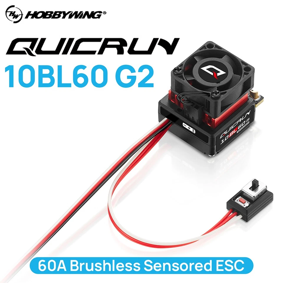 HOBBWING QUICRUN 10BL60 G2 60A Brushless ESC For 1/10 1/12 1/14 Off-Road RC Car - Image 2 of 4
