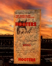 Hooters Menu Signed Daytona  Hooters Girls