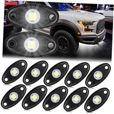 12 Pods Rock LED Lights for Car SUV Underglow Lights Waterproof Neon White
