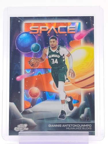 GIANNIS ANTETOKOUNMPO 2025-26 TOPPS CHROME COSMIC SPACE WALK ORANGE /25 Q1300