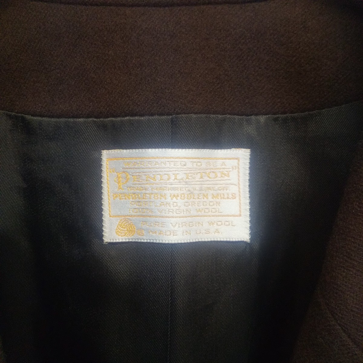 70s Pendleton Wool Tailored Jacket Brown Men's S/… - image 2