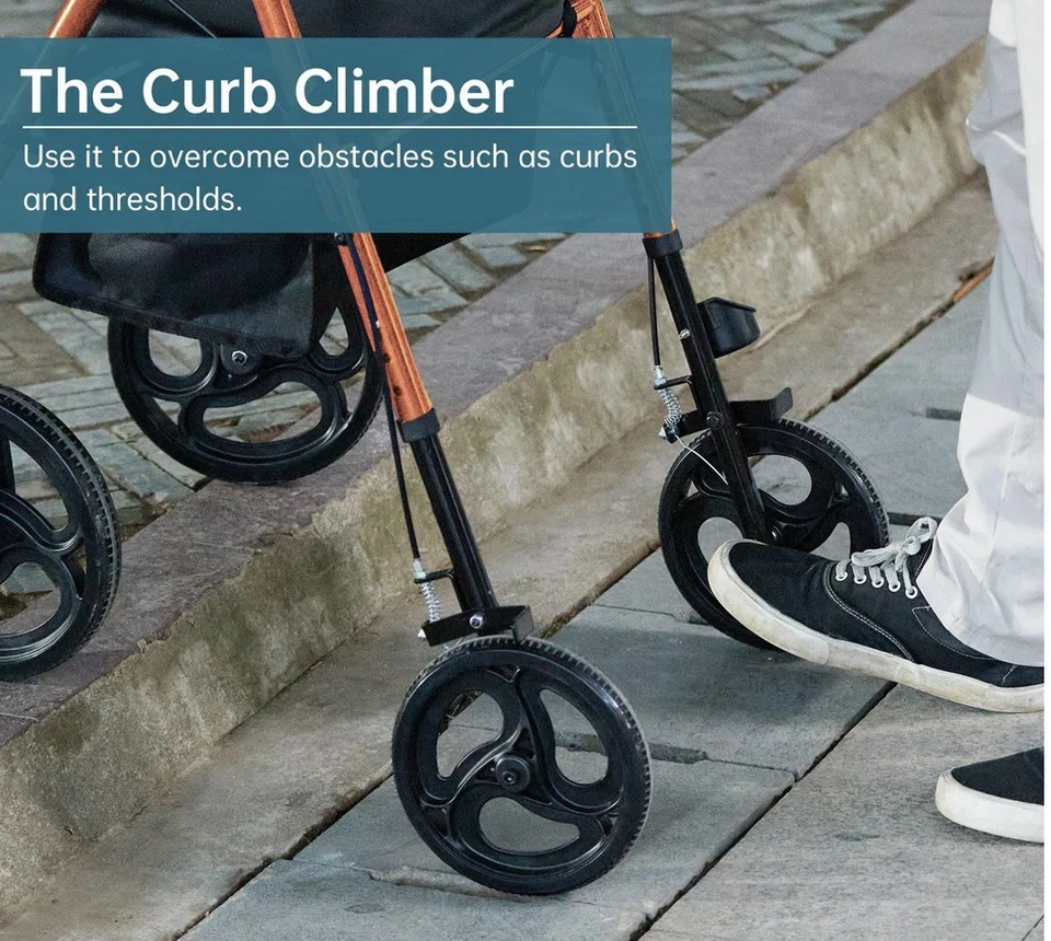 Assento acolchoado esponja ELENKER Rollator Walker roxo com rodas de 10 pol. YF-9007B novo - Imagem 3 de 4