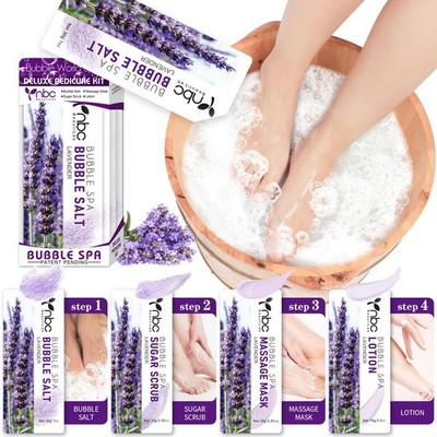 nbc BeautiLab Pedicure Kit Foot Soak Set Bubble Salt, Sugar Scrub, Massage Ma...
