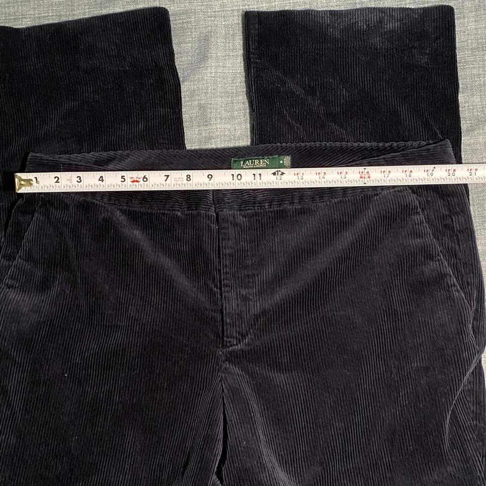Pantalones acampanados de pana azul marino Lauren Ralph Lauren para mujer talla 16 Y2K años 90 Foto 3 de 4