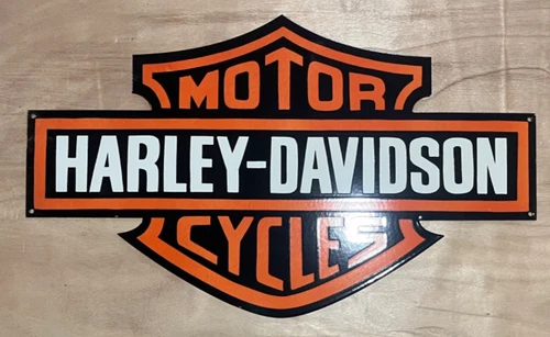 Vintage Harley Davidson Motor Cycles Porcelain Enamel Sign 30x18.5 Inches.
