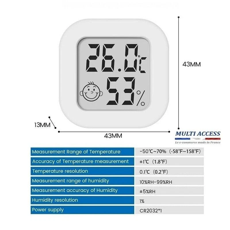 5Stk Mini Digital Hygrometer Thermometer Temperatur Luftfeuchtigkeitmessgerät - Bild 4 von 4