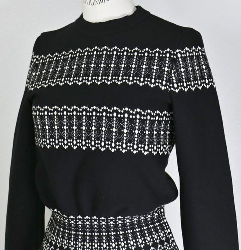 ALAIA Lace Pattern Knit Sweater Top Size 38 Made in Italy Used Excellent Conditi - Picture 8 of 9
