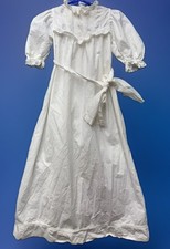 Antique Baby Christening Gown Dress White Cotton Lace Details