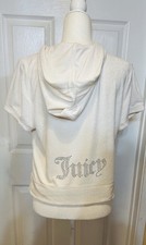 NEW Juicy Couture Pajama Set Oyster Cream Two Piece Sleepwear Studded Logo XL
