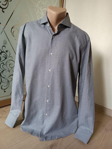 Men Hugo Boss Shirt Black Cotton L