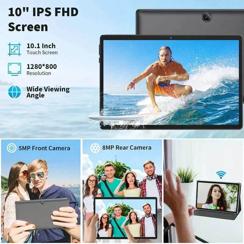 10.1 Inch Android  Tablet 64GB Storage, 4GB+4GB Expanded for RAM, FHD WiFi 5+8MP - Image 2 of 4