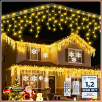 LED Lichterkette Eisregen AußEn 4M 120LED Warmweiß IP44 Wasserdicht Weihnachten