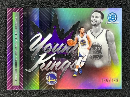 2025-26 Topps Bowman Chrome Stephen Curry #YK-4 Purple Young Kings Warriors /199