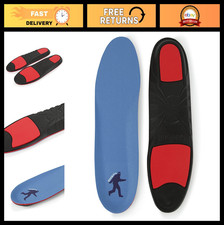 XXL Memory Foam Comfort Insoles for Men Size 14-18 - Black/Red, Arch Support
