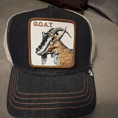 Goorin Bros Goat Trucker Hat Black Beige Adjustable Mesh Back One Size