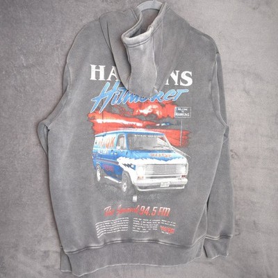 Stranger Things Hoodie Herren Large Grau Hawkins Hitmaker Van Netflix Pullover