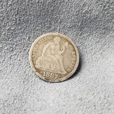 1887 United States of America Seated Liberty Dime 10 Cents American Silver