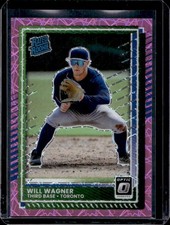 2025 Panini Donruss Will Wagner Optic Pink Velocity Rated Rookie #/79 Blue Jays