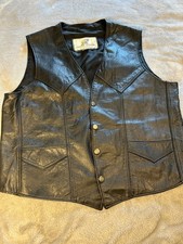 Genuine Leather Men's Snap-Front western Vest, Size Large, Hecho en Mexico