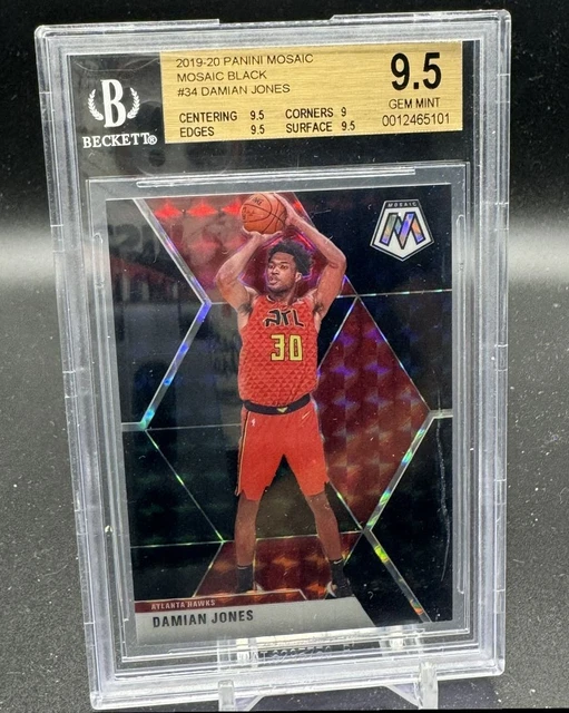 2019-20 Panini Mosaic Black Damian Jones 1/1 BGS 9.5 Atlanta Hawks #34