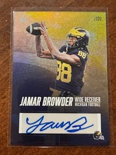 JAMAR BROWDER 2025 Valiant Michigan Wolverines Football Licensed Foil AUTO /120